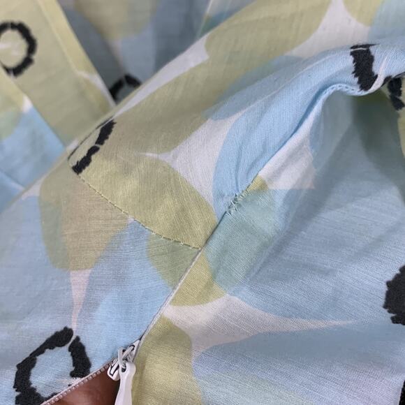 Philippe Adec Paris Small Silk Blouse Floral White Blue Side Zip - Picture 11 of 13